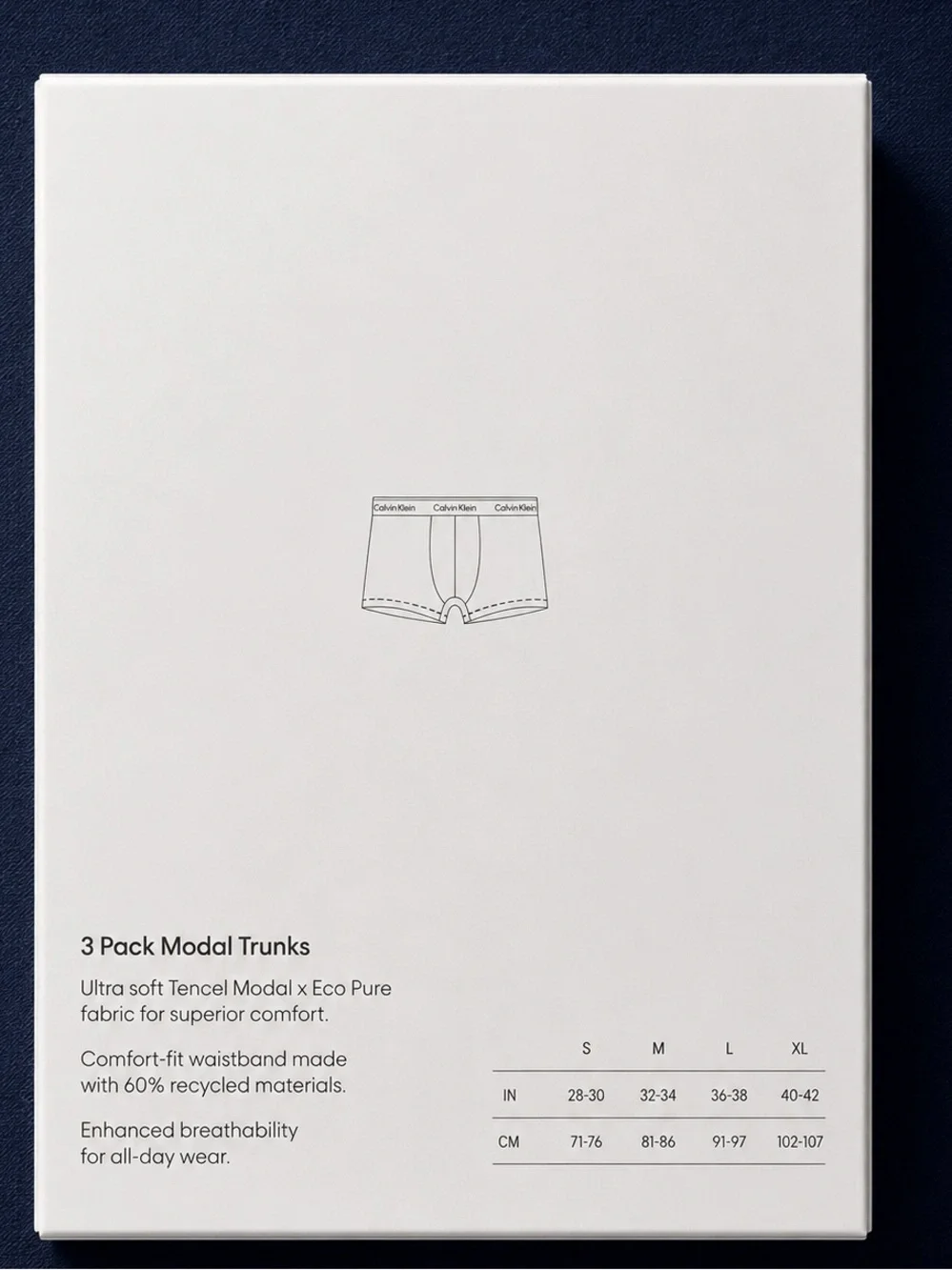 NEW Calvin Klein Ultra Soft Modern Modal Trunks 3 Pack Small Men’s Underwear